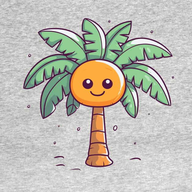 Cute Palm Tree cartoon, kids design by H2Ovib3s